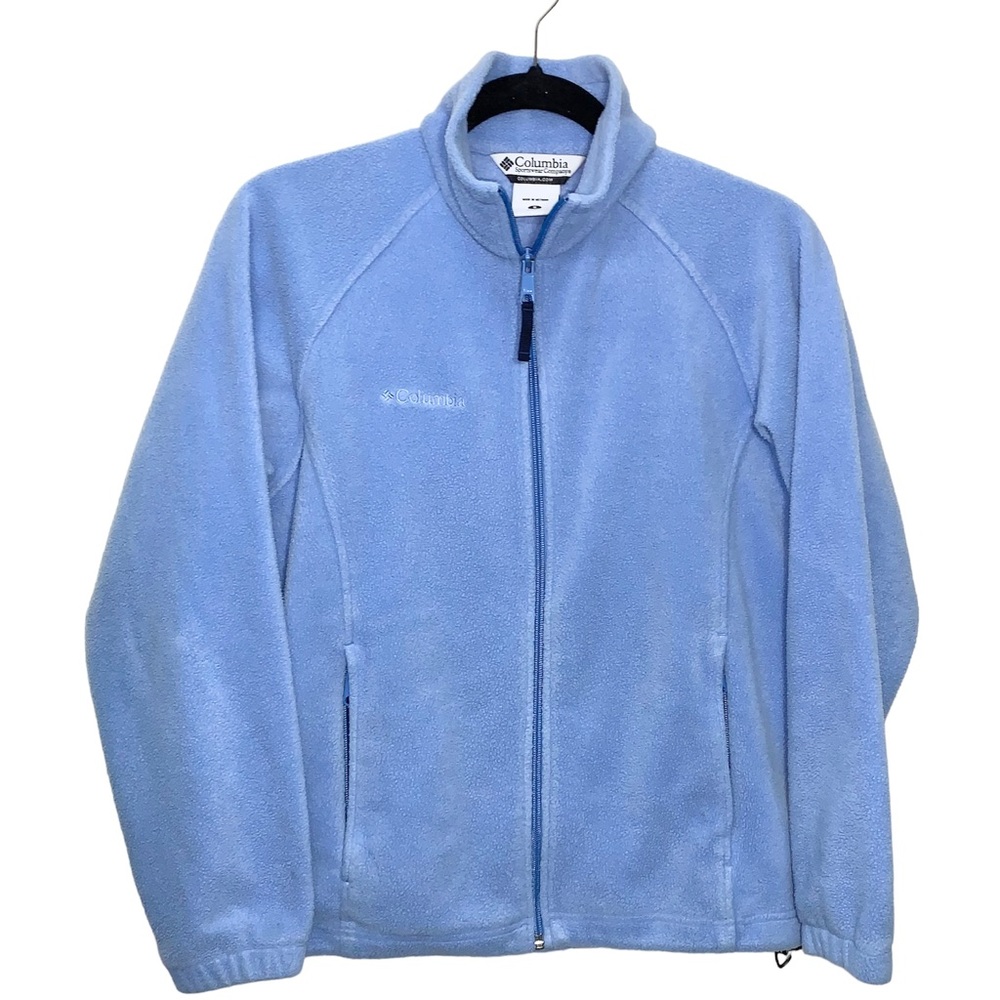 Columbia Light Blue Full Zip Fleece Jacket Size S